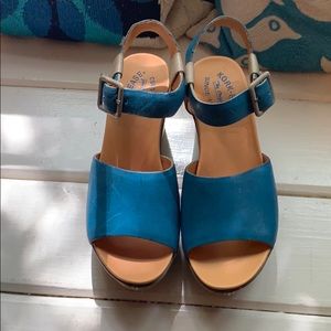 Turquoise Kork-Ease stacked sandals.  Never worn